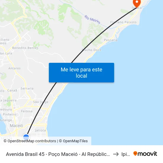 Avenida Brasil 45 - Poço Maceió - Al República Federativa Do Brasil to Ipioca map