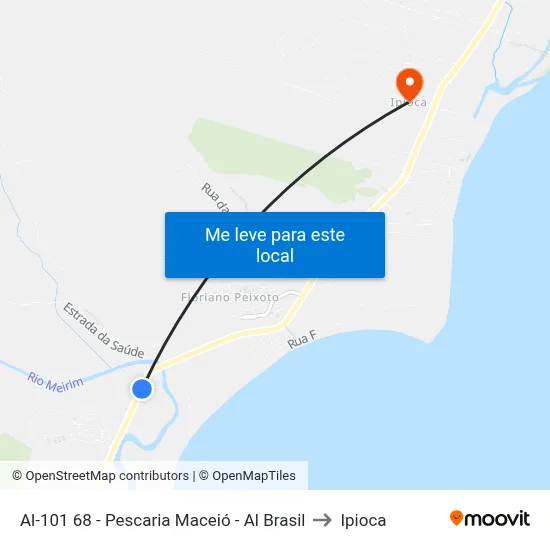 Al-101 68 - Pescaria Maceió - Al Brasil to Ipioca map