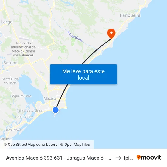 Avenida Maceió 393-631 - Jaraguá Maceió - Al 57022-080 Brasil to Ipioca map