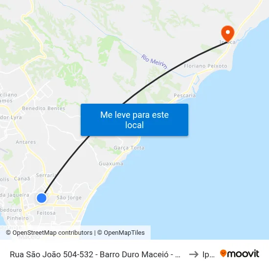 Rua São João 504-532 - Barro Duro Maceió - Al República Federativa Do Brasil to Ipioca map