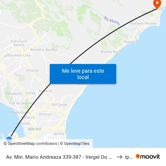 Av. Min. Mario Andreaza 339-387 - Vergel Do Lago Maceió - Al 57015-880 Brasil to Ipioca map