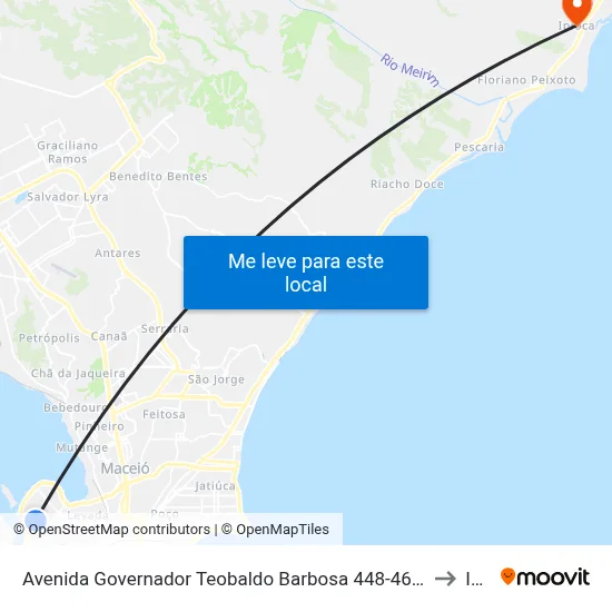 Avenida Governador Teobaldo Barbosa 448-462 - Vergel Do Lago Maceió - Al 57015-850 Brasil to Ipioca map