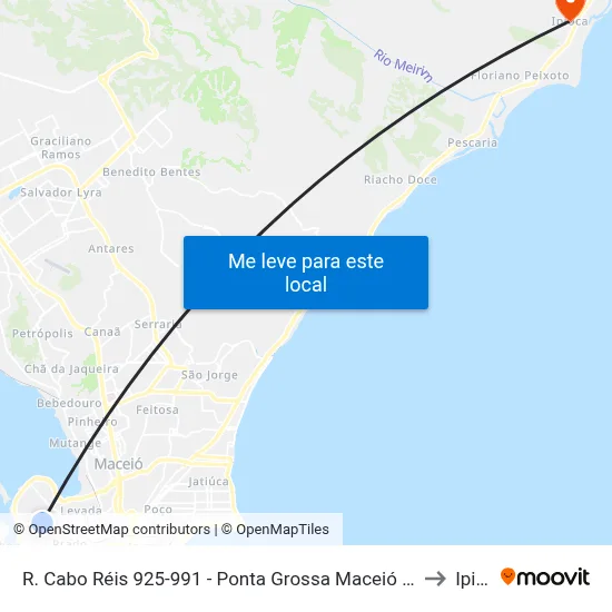 R. Cabo Réis 925-991 - Ponta Grossa Maceió - Al 57014-260 Brasil to Ipioca map