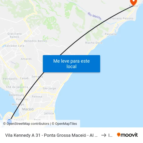 Vila Kennedy A 31 - Ponta Grossa Maceió - Al 57014-630 República Federativa Do Brasil to Ipioca map