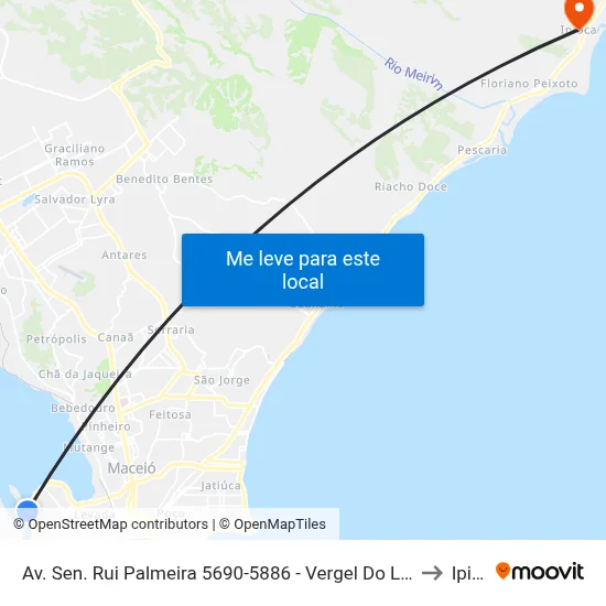 Av. Sen. Rui Palmeira 5690-5886 - Vergel Do Lago Maceió - Al Brasil to Ipioca map