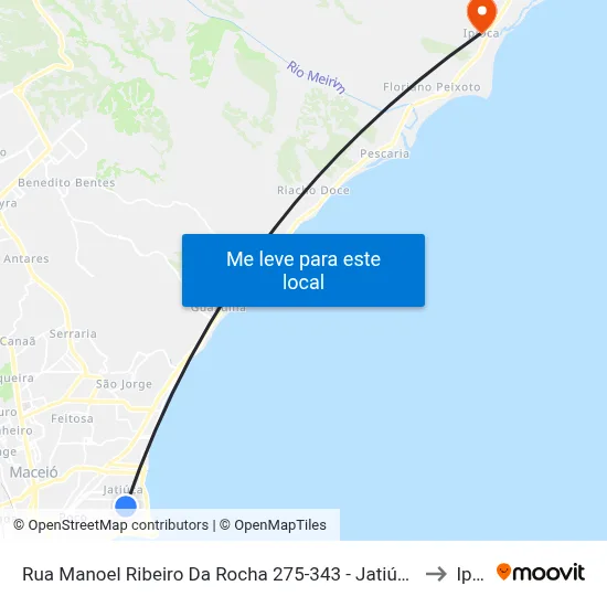 Rua Manoel Ribeiro Da Rocha 275-343 - Jatiúca Maceió - Al 57035-395 Brasil to Ipioca map