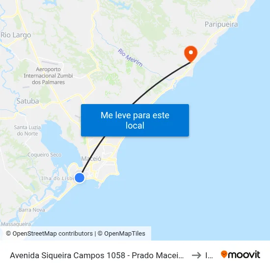 Avenida Siqueira Campos 1058 - Prado Maceió - Al 57010-645 República Federativa Do Brasil to Ipioca map
