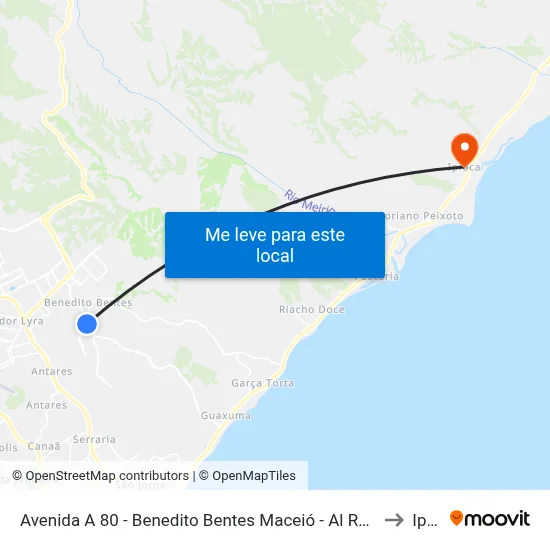 Avenida A 80 - Benedito Bentes Maceió - Al República Federativa Do Brasil to Ipioca map