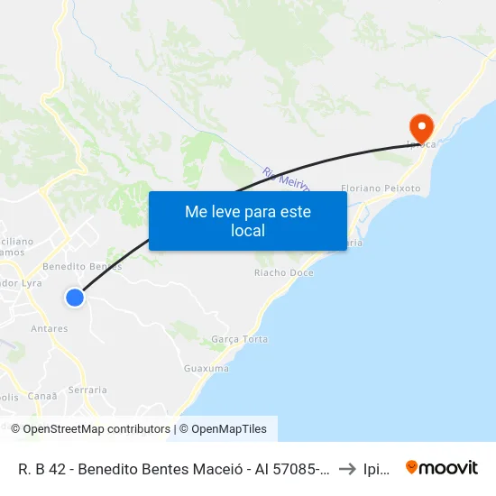 R. B 42 - Benedito Bentes Maceió - Al 57085-606 Brasil to Ipioca map