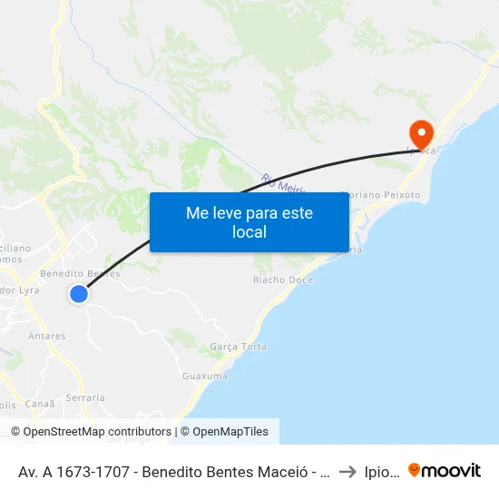 Av. A 1673-1707 - Benedito Bentes Maceió - Al Brasil to Ipioca map