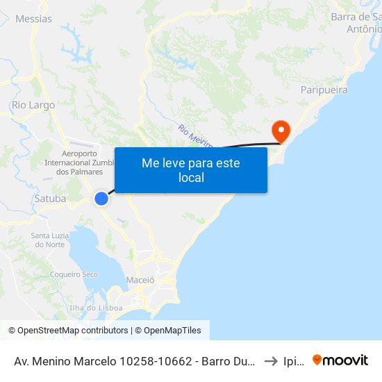 Av. Menino Marcelo 10258-10662 - Barro Duro Maceió - Al Brasil to Ipioca map
