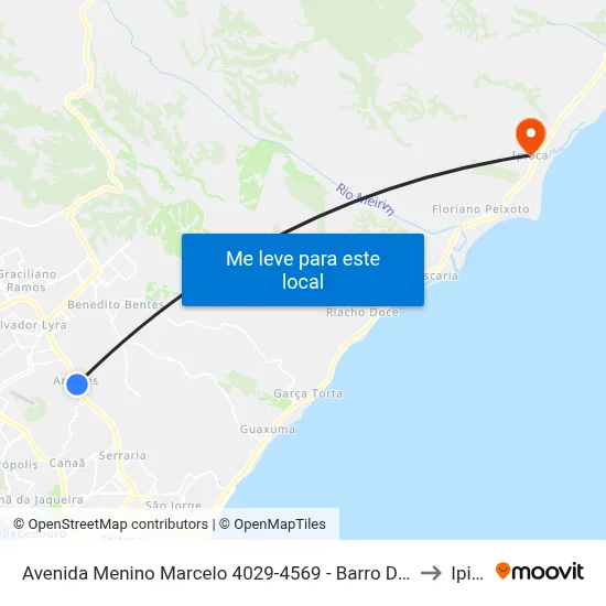 Avenida Menino Marcelo 4029-4569 - Barro Duro Maceió - Al Brasil to Ipioca map
