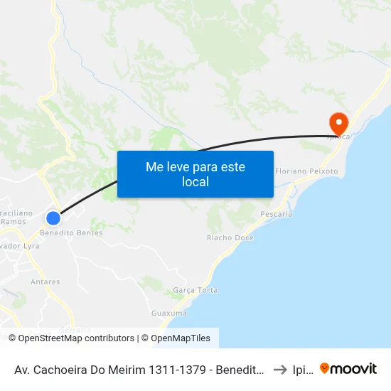 Av. Cachoeira Do Meirim 1311-1379 - Benedito Bentes Maceió - Al Brasil to Ipioca map