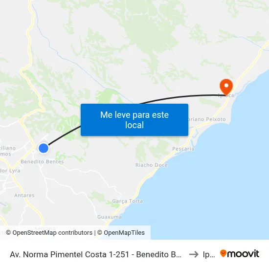 Av. Norma Pimentel Costa 1-251 - Benedito Bentes Maceió - Al 57084-540 Brasil to Ipioca map