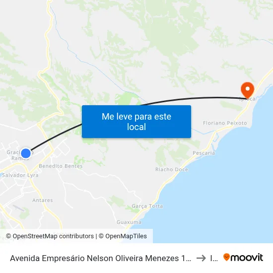 Avenida Empresário Nelson Oliveira Menezes 1201-1289 - Cidade Universitária Maceió - Al República Federativa Do Brasil to Ipioca map
