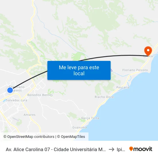 Av. Alice Carolina 07 - Cidade Universitária Maceió - Al Brasil to Ipioca map