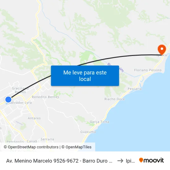 Av. Menino Marcelo 9526-9672 - Barro Duro Maceió - Al Brasil to Ipioca map