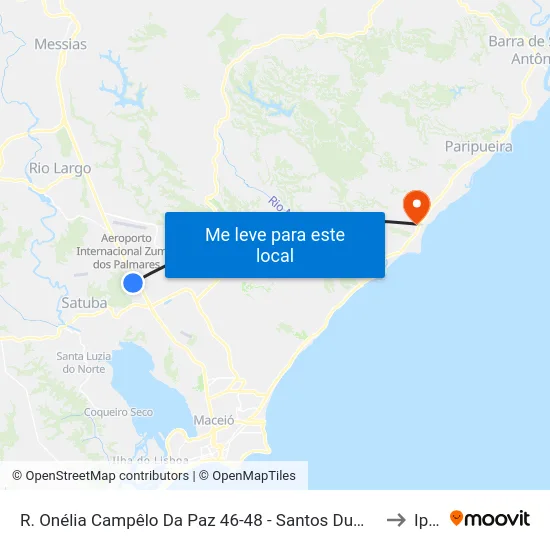 R. Onélia Campêlo Da Paz 46-48 - Santos Dumont Maceió - Al 57075-720 Brasil to Ipioca map