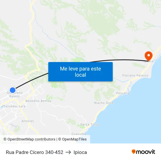 Rua Padre Cícero 340-452 to Ipioca map