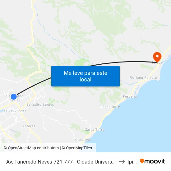 Av. Tancredo Neves 721-777 - Cidade Universitária Maceió - Al Brasil to Ipioca map