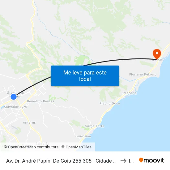 Av. Dr. André Papini De Gois 255-305 - Cidade Universitária Maceió - Al 57073-474 Brasil to Ipioca map
