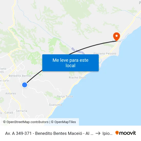 Av. A 349-371 - Benedito Bentes Maceió - Al Brasil to Ipioca map