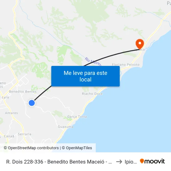 R. Dois 228-336 - Benedito Bentes Maceió - Al Brasil to Ipioca map