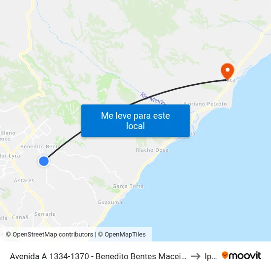Avenida A 1334-1370 - Benedito Bentes Maceió - Al República Federativa Do Brasil to Ipioca map