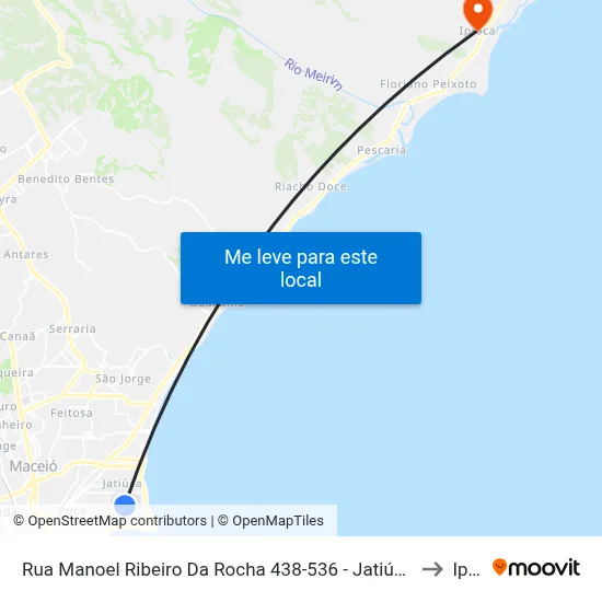 Rua Manoel Ribeiro Da Rocha 438-536 - Jatiúca Maceió - Al 57035-395 Brasil to Ipioca map