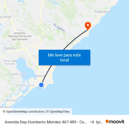 Avenida Dep.Humberto Mendes 467-489 - Centro Maceió - Al Brasil to Ipioca map
