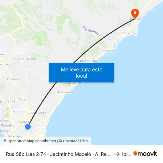 Rua São Luís 2-74 - Jacintinho Maceió - Al República Federativa Do Brasil to Ipioca map