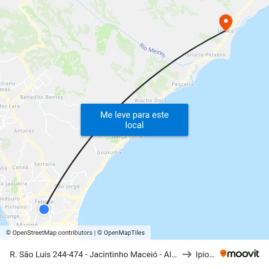 R. São Luís 244-474 - Jacintinho Maceió - Al Brasil to Ipioca map