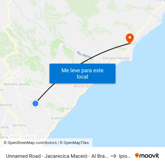 Unnamed Road - Jacarecica Maceió - Al Brasil to Ipioca map