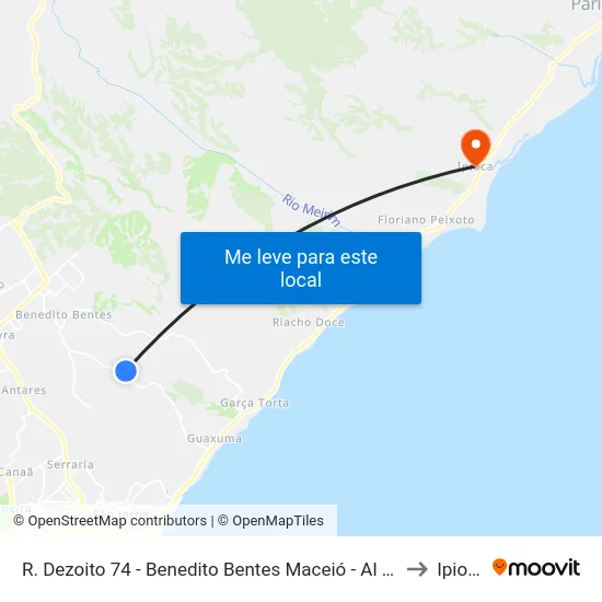 R. Dezoito 74 - Benedito Bentes Maceió - Al Brasil to Ipioca map