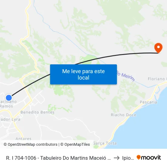 R. I 704-1006 - Tabuleiro Do Martins Maceió - Al Brasil to Ipioca map
