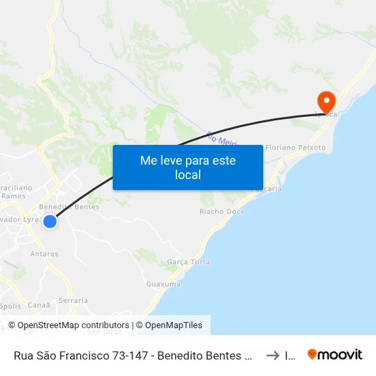 Rua São Francisco 73-147 - Benedito Bentes Maceió - Al República Federativa Do Brasil to Ipioca map