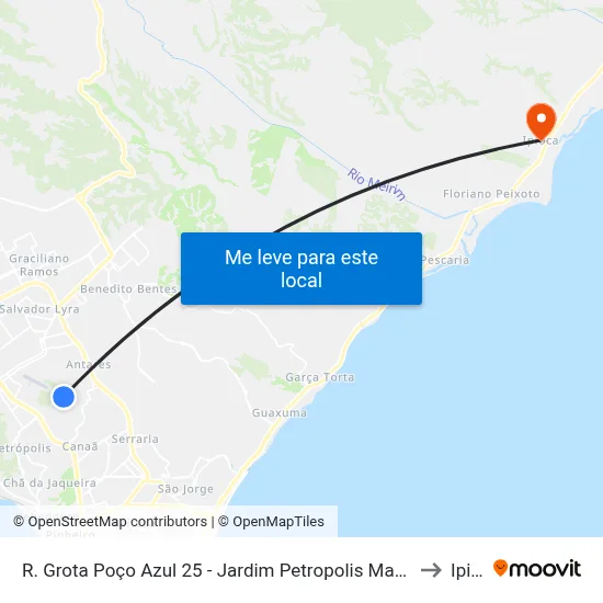 R. Grota Poço Azul 25 - Jardim Petropolis Maceió - Al 57080-635 Brazil to Ipioca map