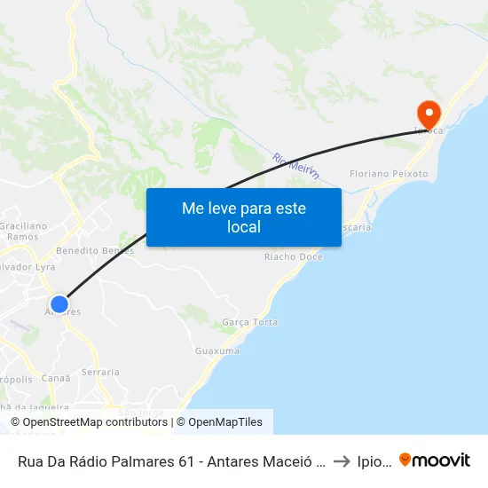 Rua Da Rádio Palmares 61 - Antares Maceió - Al Brasil to Ipioca map