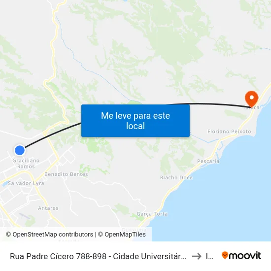 Rua Padre Cícero 788-898 - Cidade Universitária Maceió - Al República Federativa Do Brasil to Ipioca map