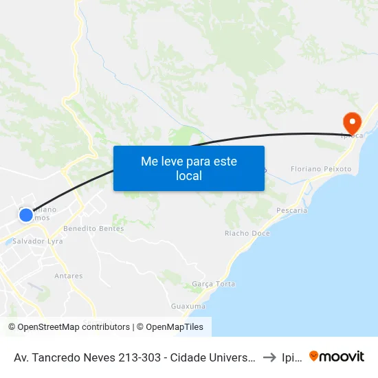 Av. Tancredo Neves 213-303 - Cidade Universitária Maceió - Al Brasil to Ipioca map