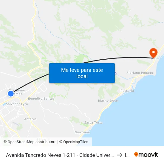 Avenida Tancredo Neves 1-211 - Cidade Universitária Maceió - Al República Federativa Do Brasil to Ipioca map