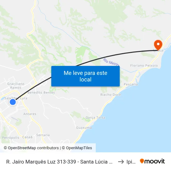R. Jaíro Marquês Luz 313-339 - Santa Lúcia Maceió - Al Brasil to Ipioca map