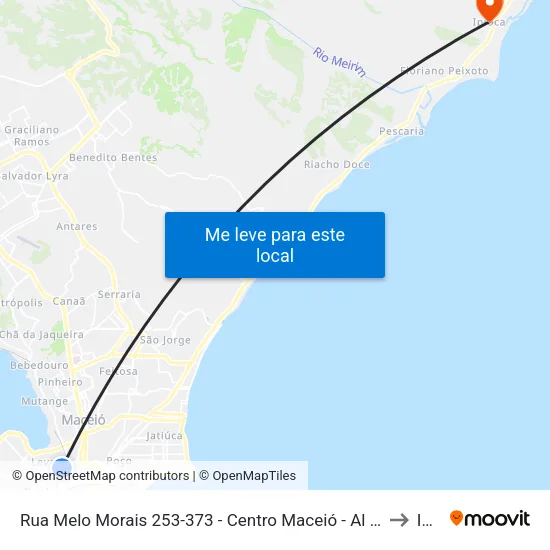 Rua Melo Morais 253-373 - Centro Maceió - Al 57020-330 República Federativa Do Brasil to Ipioca map