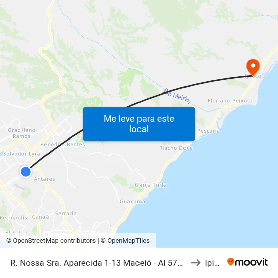 R. Nossa Sra. Aparecida 1-13 Maceió - Al 57081-480 Brasil to Ipioca map