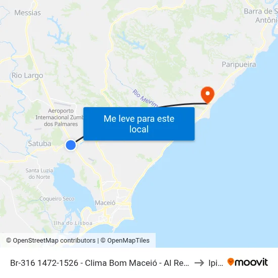 Br-316 1472-1526 - Clima Bom Maceió - Al República Federativa Do Brasil to Ipioca map