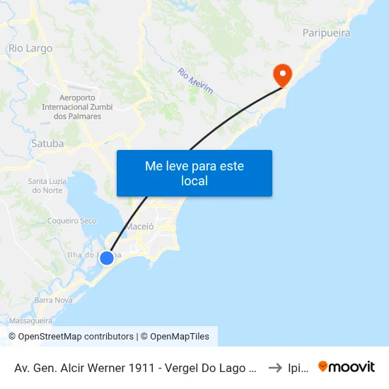 Av. Gen. Alcir Werner 1911 - Vergel Do Lago Maceió - Al Brasil to Ipioca map