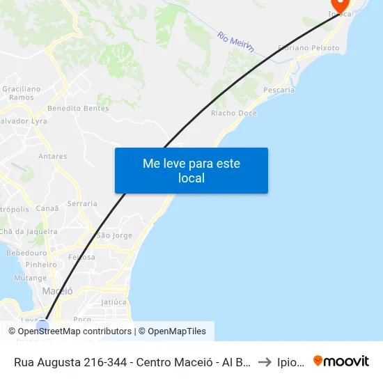 Rua Augusta 216-344 - Centro Maceió - Al Brasil to Ipioca map