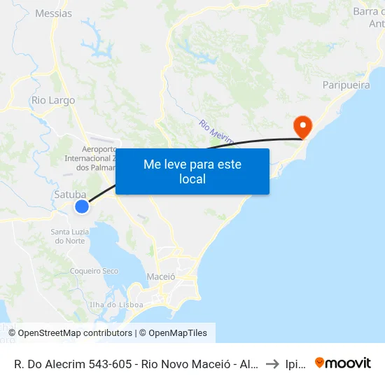 R. Do Alecrim 543-605 - Rio Novo Maceió - Al 57070-500 Brasil to Ipioca map