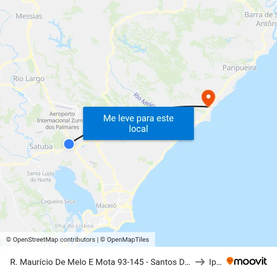 R. Maurício De Melo E Mota 93-145 - Santos Dumont Maceió - Al 57075-655 Brasil to Ipioca map
