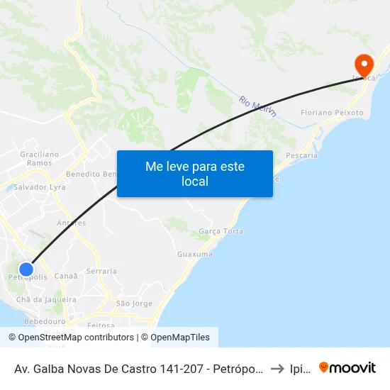 Av. Galba Novas De Castro 141-207 - Petrópolis Maceió - Al Brasil to Ipioca map